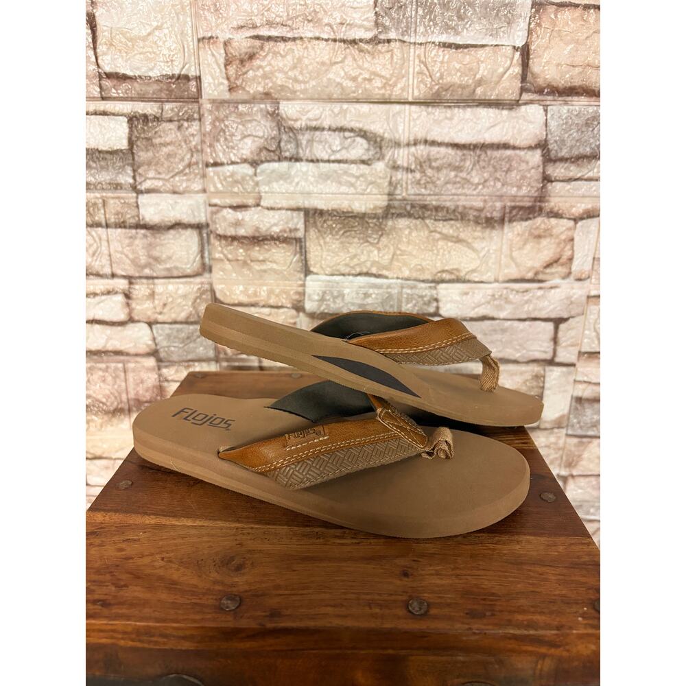 Boys Flojos Ryan tan sandal flip flop NEW Size 3